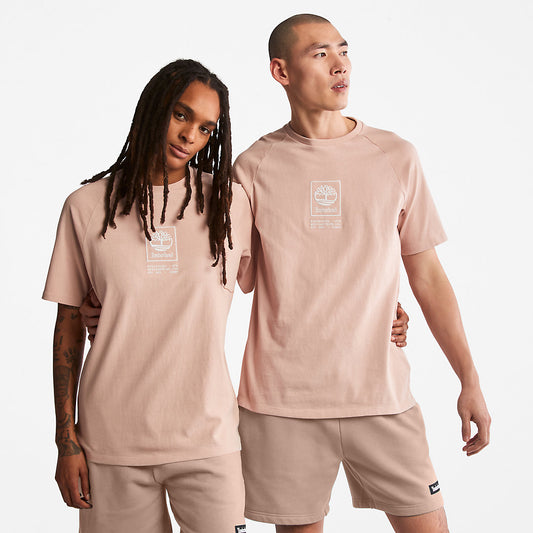 Timberland Customer Favorite - Stacked Logo T-shirt for All Gender in Light Pink