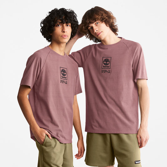 Timberland Best Seller - Stacked Logo T-shirt for Men in Dark Pink