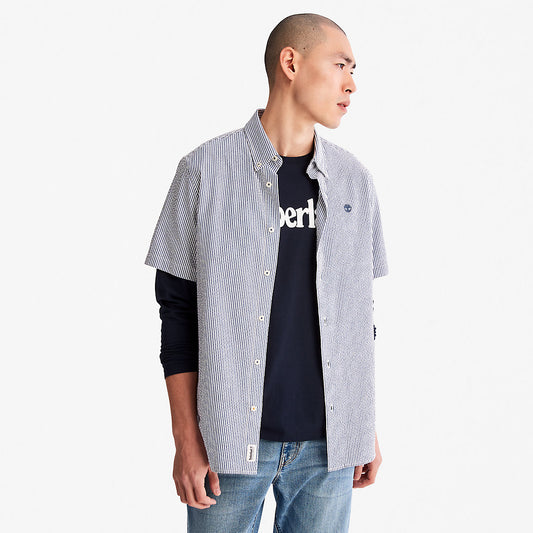 Timberland Recommended - SS Seersucker Shirt for Men in Blue