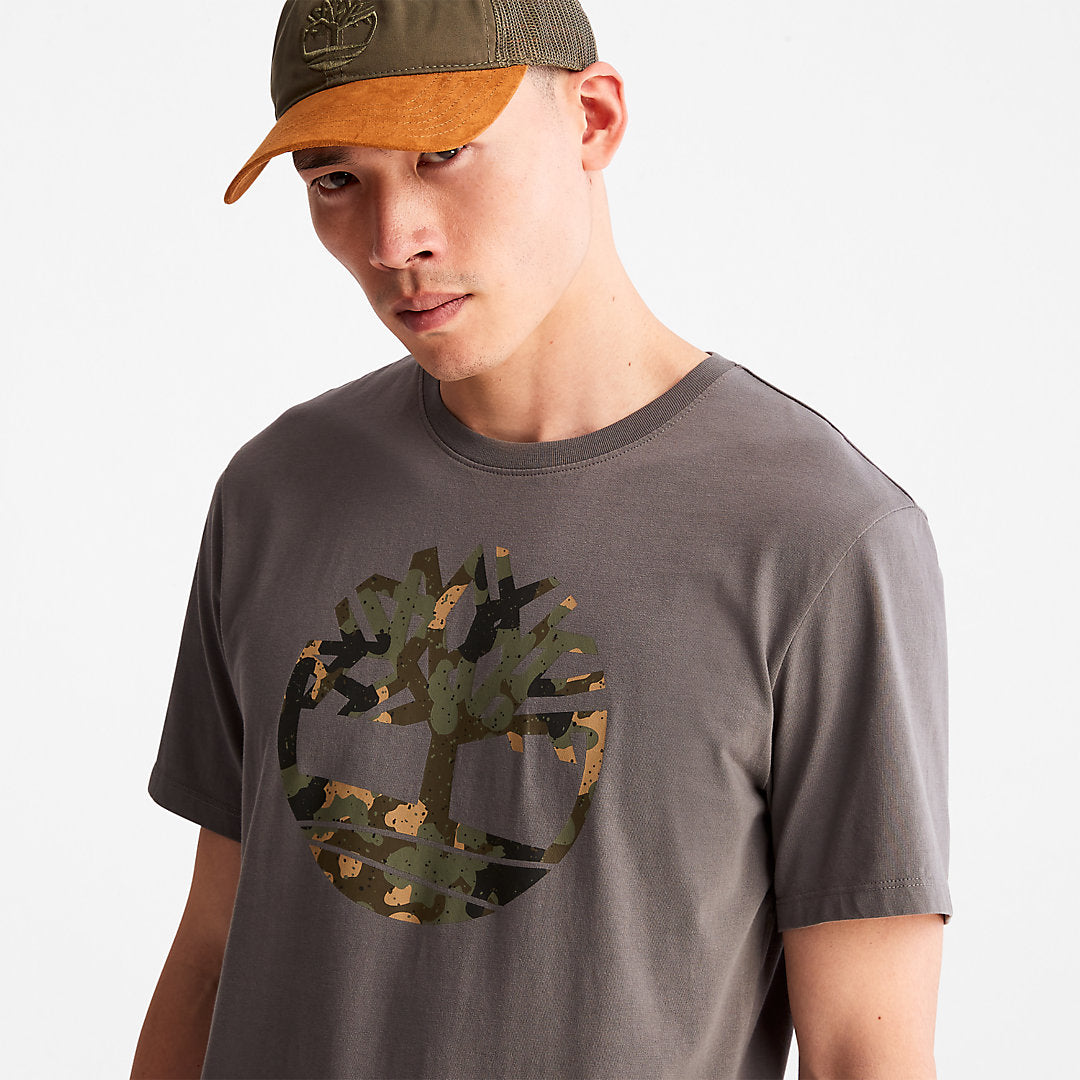Timberland Hot Sale - Camo-Logo T-Shirt for Men in Grey