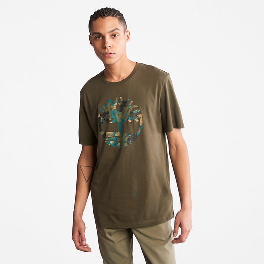 Timberland Classic - Camo-Logo T-Shirt for Men in Dark Green