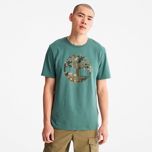 Timberland Latest - Camo-Logo T-Shirt for Men in Light Green