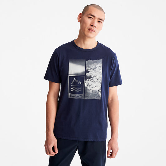 Timberland Value - Mountains-to-Rivers Print T-Shirt for Men in Blue