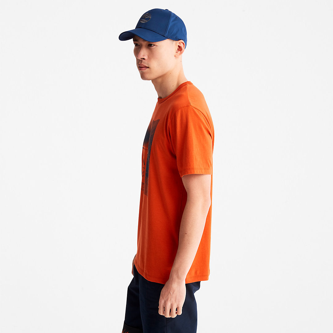 Timberland Classic - Mountains-to-Rivers Print T-Shirt for Men in Orange
