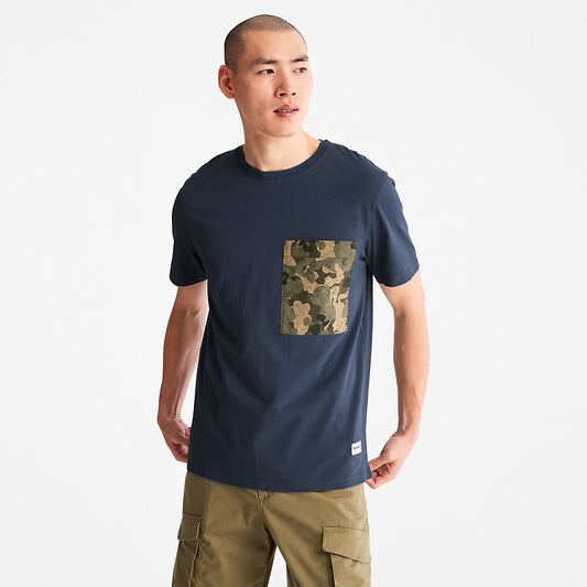 Timberland New - Outdoor Heritage Camo-Pocket T-Shirt for Men in Navy