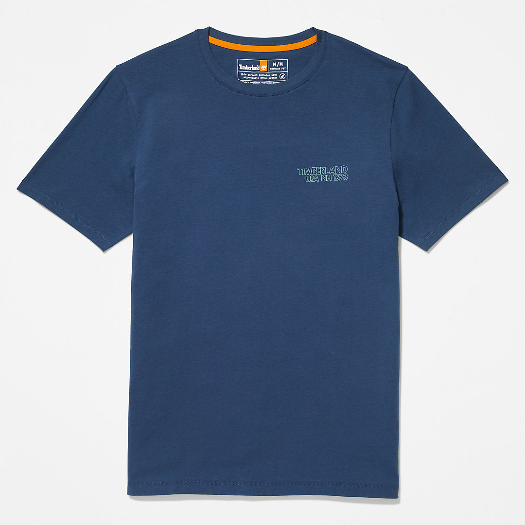 Timberland Sale - Outdoor Heritage Stacked-Logo T-Shirt for Men in Blue