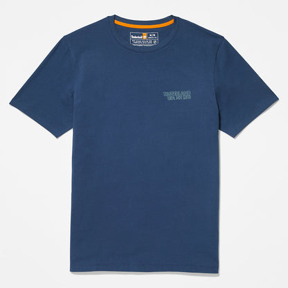 Timberland Sale - Outdoor Heritage Stacked-Logo T-Shirt for Men in Blue