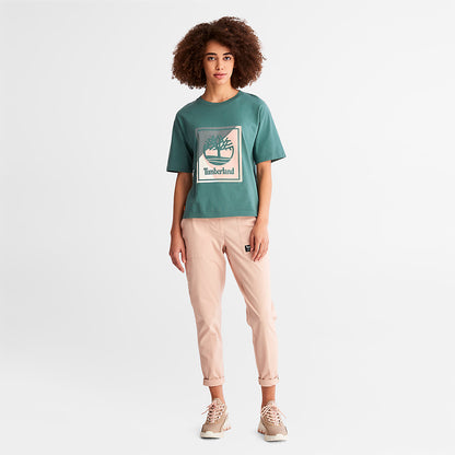Timberland Great Value - Logo Graphic T-Shirt for Women in Teal