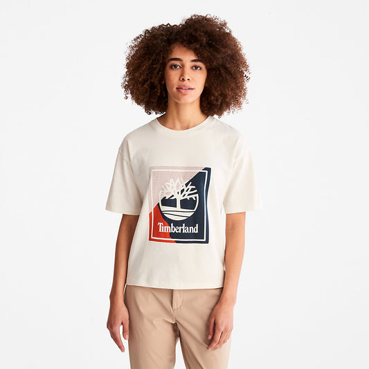 Timberland Signature - Logo Graphic T-Shirt for Women in White