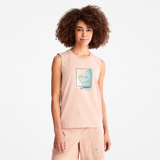 Timberland Premium - Logo Tank Top for Women in Light Pink