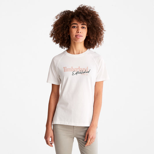 Timberland Premium - Raglan-sleeve Logo T-Shirt for Women in White