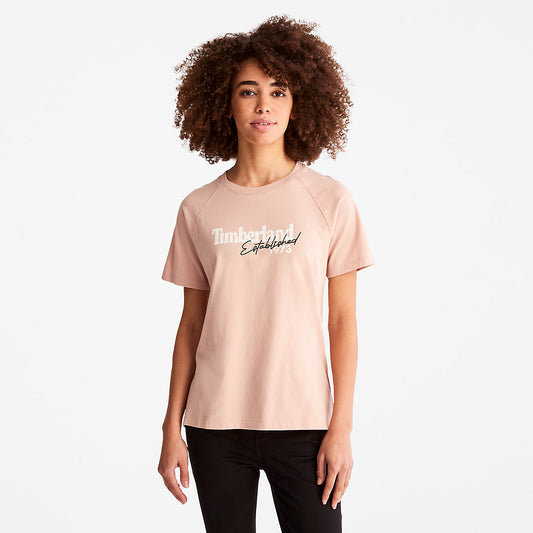 Timberland Quality - Raglan-sleeve Logo T-Shirt for Women in Light Pink