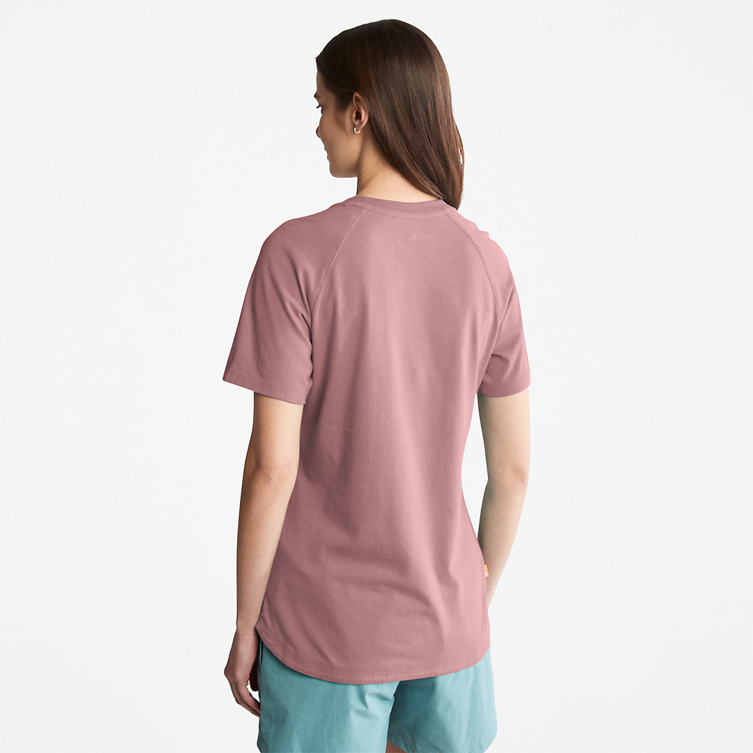 Timberland Trending - Raglan-sleeve Logo T-Shirt for Women in Pink