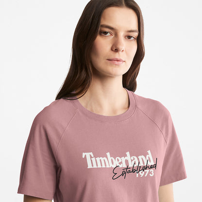 Timberland Trending - Raglan-sleeve Logo T-Shirt for Women in Pink