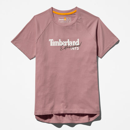 Timberland Trending - Raglan-sleeve Logo T-Shirt for Women in Pink