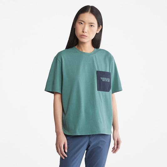 Timberland Signature - TimberCHILL™ Pocket T-Shirt for Women in Teal