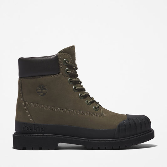 Timberland Sale - Bee Line x Timberland® 6 Inch Rubber Toe Boot for Women in Dark Green/Black