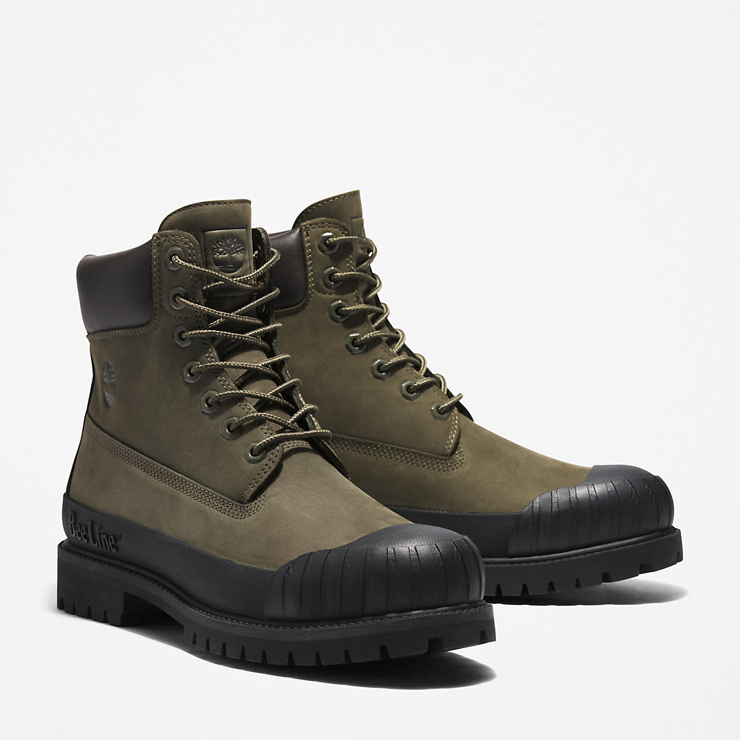 Timberland Best Seller - Bee Line x Timberland® 6 Inch Rubber Toe Boot for Men in Dark Green/Black