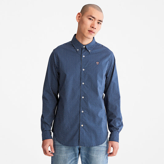 Timberland Trusted - Microprint Shirt for Men in Blue