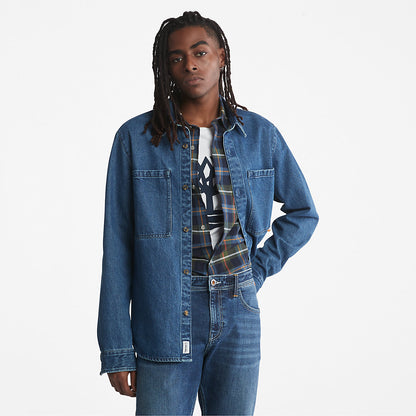 Timberland Premium - Outdoor Heritage Denim EK+ Overshirt for Men in Light Blue