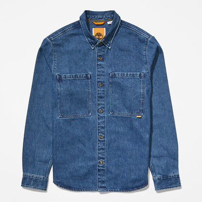 Timberland Premium - Outdoor Heritage Denim EK+ Overshirt for Men in Light Blue