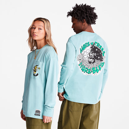 Timberland Classic - Bee Line x Timberland® Back-graphic Long-sleeved T-Shirt in Blue