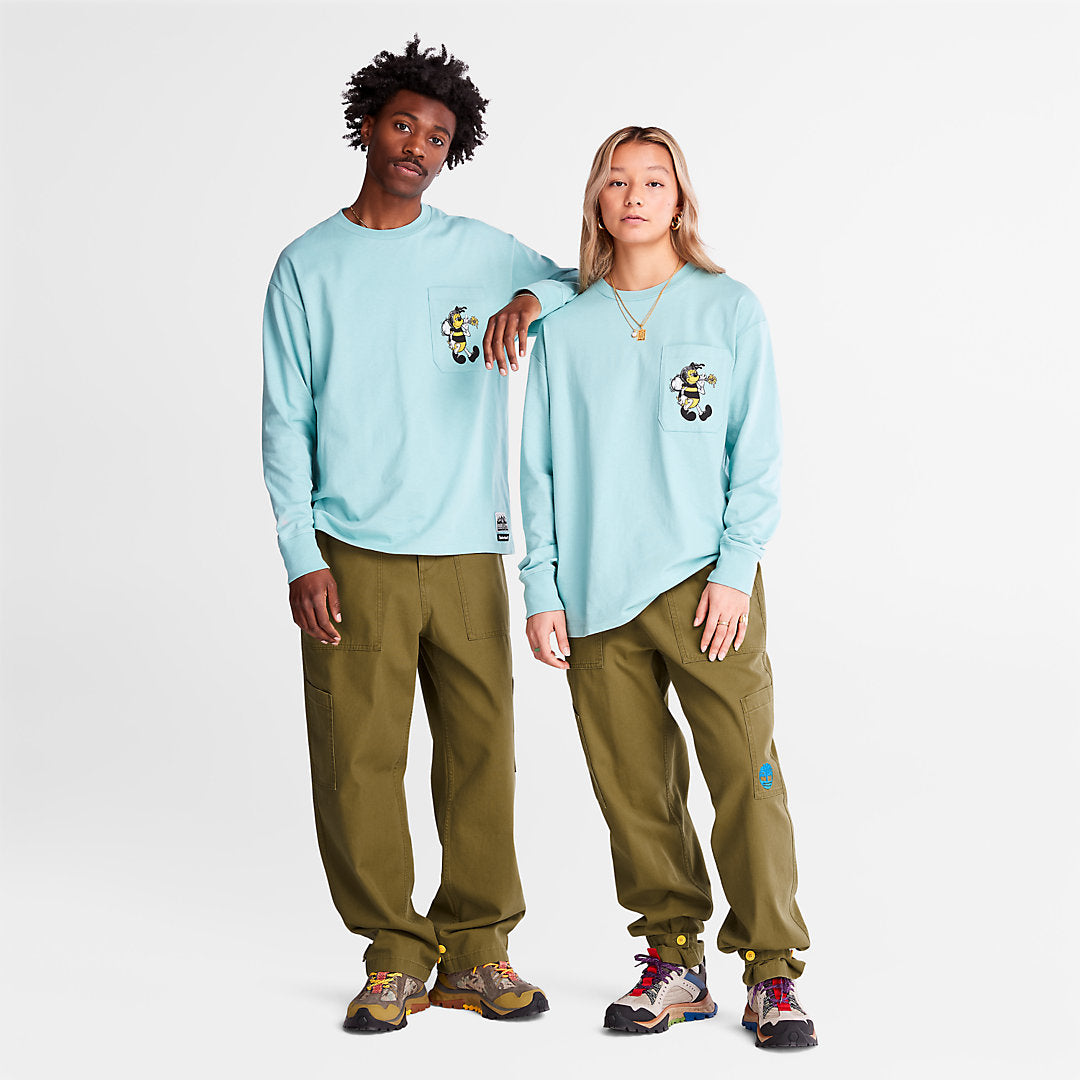 Timberland Classic - Bee Line x Timberland® Back-graphic Long-sleeved T-Shirt in Blue