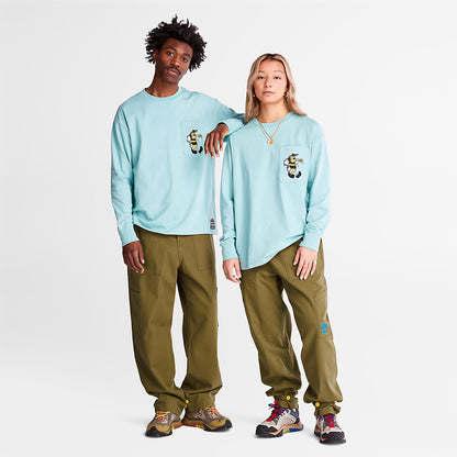 Timberland Classic - Bee Line x Timberland® Back-graphic Long-sleeved T-Shirt in Blue