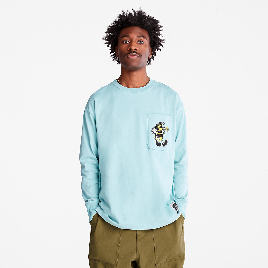 Timberland Classic - Bee Line x Timberland® Back-graphic Long-sleeved T-Shirt in Blue