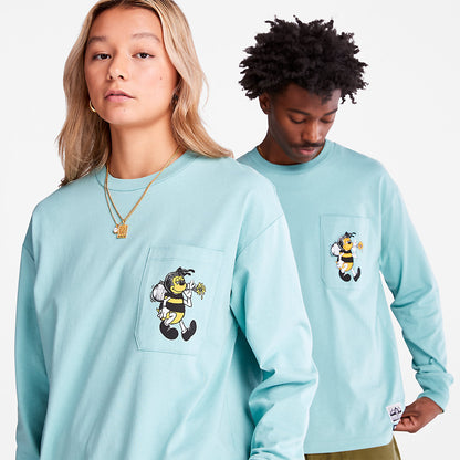 Timberland Classic - Bee Line x Timberland® Back-graphic Long-sleeved T-Shirt in Blue