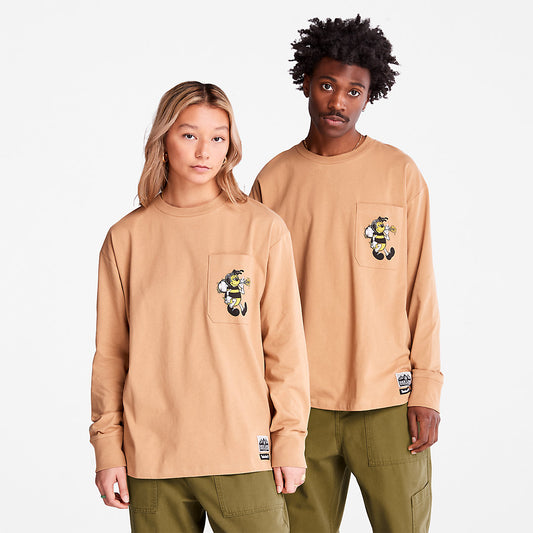 Timberland Trusted - Bee Line x Timberland® Back-graphic Long-sleeved T-Shirt in Brown
