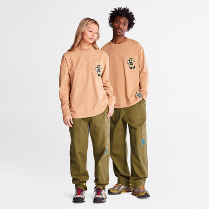 Timberland Trusted - Bee Line x Timberland® Back-graphic Long-sleeved T-Shirt in Brown