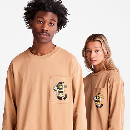 Timberland Trusted - Bee Line x Timberland® Back-graphic Long-sleeved T-Shirt in Brown