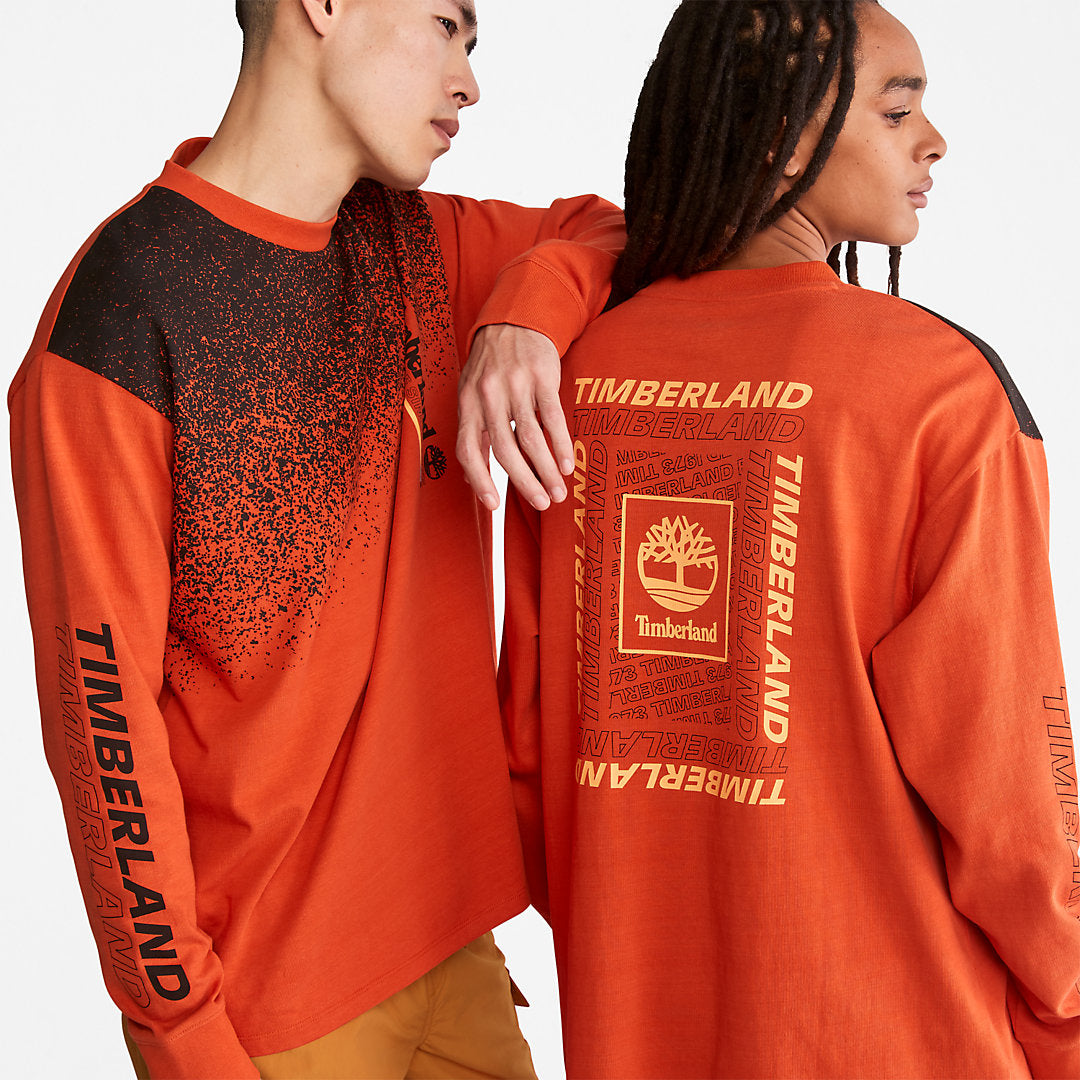 Timberland Latest - Outdoor Archive Long-sleeved Graphic T-Shirt in Orange